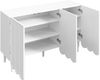 Sideboard MDF mit Wellentüren & Rebound-System, 120x35x80 cm, Weiß Bild 5