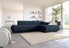 Selsey 'Armone' Ecksofa mit Schlaffunktion, Chenille, Ottomane rechts, Dunkelblau Bild 3