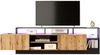 SeedWave Lowboard Holzoptik TV Schrank Fernsehtisch mit LED-Regalen und Staufächer, Mit Offene und Geschlossene Fächer Bild 4