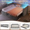 Merax Einzelbett 90 × 200 cm/180 × 200 cm, Polsterbett, Tagesbett, Daybett, Schlafsofa, multifunktionales Ausziehbett-Design mit LED-Lichtleiste, Samt, Grau Bild 5