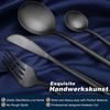 LuxusKollektion Kochbesteck-Set Besteckset 6 Personen Edelstahl schwarz 24 teilig 24 Teilig-schwarz Bild 3