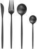 LuxusKollektion Kochbesteck-Set Besteckset 6 Personen Edelstahl schwarz 24 teilig 24 Teilig-schwarz Bild 5