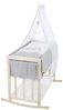 roba® Babybett Stubenbett 4 in 1 - Holz natur - inkl. Matratze & kompletten Textilien, verwendbar als Beistellbett, Wiege (mit Kufen), Bettchen und Bank Bild 5