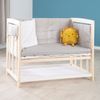 roba® Babybett Stubenbett 4 in 1 - Holz natur - inkl. Matratze & kompletten Textilien, verwendbar als Beistellbett, Wiege (mit Kufen), Bettchen und Bank Bild 3