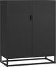 skølm 'Izar' Kommode, Metall, schwarz, 100x80x40 cm, Metallschrank mit 2 Fächern Bild 2