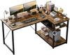 JUMMICO L-förmiger Schreibtisch 140x80 cm mit Stauraum, Eck-Computertisch mit umkehrbarem Regal, Stabiler Bürotisch und Arbeitsstation für das Homeoffice,Braun Bild 1