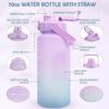 MOMSIV Trinkflasche 2L BPA-frei Sport Wasserflasche Strohhalm Zeitmarkierungen Bild 4