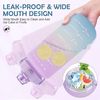MOMSIV Trinkflasche 2L BPA-frei Sport Wasserflasche Strohhalm Zeitmarkierungen Bild 3