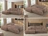 Ecksofa OVO mit schlaffunktion und bettkasten, Wellenfeder, lose Kissen, L-form 271x195 cm - Braun Cord - linke Seite Bild 2