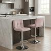 CLP Barhocker Peru Samtbezug höhenverstellbar drehbar mit Rückenlehne,chrom rosa Bild 4