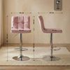 CLP Barhocker Peru Samtbezug höhenverstellbar drehbar mit Rückenlehne,chrom rosa Bild 2
