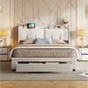 PXloue Polsterbett LED Doppelbett, Kopfteil mit Stauraum,Schubladen,Bettkasten,Samt,140x200 cm Bild 2