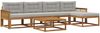 vidaXL Outdoor-Sofagarnitur mit Kissen 6 pcs Natur und Hellgrau 3382509 Bild 2
