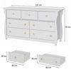 GarveeMore Kommode TV-Schrank mit 6/7 tiefe Schubladen für Schlafzimmer, Wohnzimmer, Flur, im Boho-Modern-Stil, geschwungenes Design, Weiß, 140×40×75 cm Bild 4