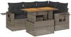 vidaXL 5-tlg. Garten-Sofagarnitur mit Kissen Grau Poly Rattan 3327147 Bild 2