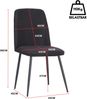 Albatros BONO Stoffstuhl Schwarz– 2er-Set Esszimmerstühle im modernen Retro-Design DEKRA-geprüft, pflegeleichter Stoffbezug Bild 5