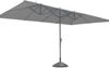 LECO Doppelsonnenschirm rechteckig, Aluminium-/Stahlrohrgestell anthrazit, Polyester lichtgrau, 4,6x2,7 m Bild 3