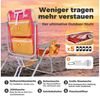 HOMECALL Klappstuhl Strandstuhl Leicht Klappbar Camping, 5-fach verstellbare Rückenlehne (Bis150KG Aluminiumrahmen, groBe Kuhitasche und Aufbewahrungstasche, 2 St), Seitentaschen, Kopfstütze, Schultergurten, Handtuchhalter Bild 4