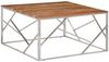 vidaXL Couchtisch Silbern Edelstahl und Massivholz Akazie 349959 Bild 1