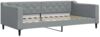 vidaXL Tagesbett Ausziehbar mit Matratze Hellgrau 100x200 cm Stoff 3197449 Bild 4