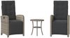 vidaXL 3-tlg. Bistro-Set mit Kissen Grau Poly Rattan 365203 Bild 2
