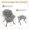 Sessel mit Armlehnen & Seitentasche & Fußstütze & Hocker Relaxsessel Loungesessel Fernsehsessel Grau Bild 2