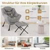 Sessel mit Armlehnen & Seitentasche & Fußstütze & Hocker Relaxsessel Loungesessel Fernsehsessel Grau Bild 5