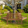 Baumbank NEBEL - Holz Teak 250x250x93 cm | Kreisrunde Sitzbank Mit Lehne Baumbank Gartenbank Für Baum Bild 3