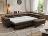 MKS Möbel 'Pablo L-Form' Ecksofa mit Schlaffunktion, verstellbare Kopfstützen, Braun, Samt, Visco Topper, Rechts Bild 4