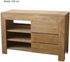 Badmöbel Set Pajala Teak Massivholz - Breite vom Unterschrank: 180 cm - Anzahl Hochschränke: 1 Hochschrank - Breite vom Spiegel: ohne Spiegel Bild 2