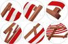 Gartenstuhl rot-weiß Sonnenliege Strandstuhl Sonnendach Kissen Deckchair Buche 10-314 S KD Bild 5