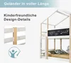 Etagenbett, Kinderbett mit Rausfallschutz, 2 Schlafgelegenheiten, Lattenrost und Leiter, 90x200 cm, Hausbett, Kiefer Bild 5