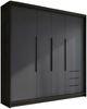 Schwebetürenschrank KLARI 2-türig Schrank 200 cm (mit Spiegel) Farbe: Schwarz, Graphit, Graphit Bild 2