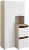 Vente-unique - ERKANO Bathroom storage unit Holz, Platte BeigeWeiß - B 66,8 cm x H 184,4 cm x L 92,5 cm Bild 3