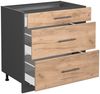 Küchenunterschrank Fame-Line Goldkraft Eiche 80 cm mit 3 Schubladen, AP Marmor Vicco Bild 4
