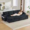 4-Sitzer Wohnlandschaft B 272 x T 136 x H 86 cm aus Cord mit Schlaffunktion Bild 3