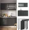 Singleküche R-Line Anthrazit Landhaus/Weiß 140 cm ohne Arbeitsplatte Vicco Bild 2