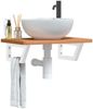vidaXL Waschbeckenregal Wandmontage Stahl und Massivholz Buche 3302370 Bild 1