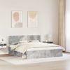 vidaXL Bettrahmen mit Kopfteil Beton 180 x 200 cm Massives Kiefernholz 3412045 Bild 3