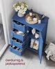 VASAGLE Badschrank, mit 4 Schubladen, Aufbewahrungsschrank, verstellbare Ablage, 30 x 55 x 82 cm, modern, blau Bild 4