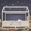 Hausbett mit Lattenrost, 90x200 cm, Kinderbett mit Rausfallschutz, Kiefer Bild 2