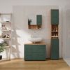 Badmöbel-Set Irma Grün/Goldkraft Eiche 3 Teile, mit Schubladenschrank und Hochschrank Vicco Bild 4