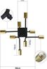 ZMH Deckenlampe Vintage Deckenleuchte Wohnzimmerlampe -Schwarz Gold E27 Industrial 8 Flammig Schlafzimmerlampe Retro für Wohnzimmer Küche flur bar Esszimmer Metall Kronleuchter Bild 4