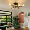 ZMH Deckenlampe Vintage Deckenleuchte Wohnzimmerlampe -Schwarz Gold E27 Industrial 8 Flammig Schlafzimmerlampe Retro für Wohnzimmer Küche flur bar Esszimmer Metall Kronleuchter Bild 3