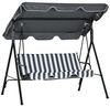 MC Star Hollywoodschaukel mit Sitzpolster, 3-Sitzer Gartenschaukel mit verstellbarem Sonnendach, Schaukelbank belast bis 240 kg, für Garten, 172 x 110 x 153 cm Bild 4