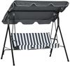 MC Star Hollywoodschaukel mit Sitzpolster, 3-Sitzer Gartenschaukel mit verstellbarem Sonnendach, Schaukelbank belast bis 240 kg, für Garten, 172 x 110 x 153 cm Bild 5