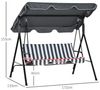 MC Star Hollywoodschaukel mit Sitzpolster, 3-Sitzer Gartenschaukel mit verstellbarem Sonnendach, Schaukelbank belast bis 240 kg, für Garten, 172 x 110 x 153 cm Bild 3