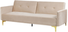 Schlafsofa 3-Sitzer Samtstoff beige LUCAN Bild 5