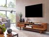 Lowboard Sheesham Massivholz 145 x 43 x 35 cm TV-Kommode mit zwei Türen, Design TV-Schrank Hoch, Fernsehtisch Fernsehschrank Modern, Fernsehkommode Wohnzimmer Bild 3