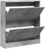 vidaXL Schuhschrank Betongrau 80x21x87,5 cm Holzwerkstoff 839920 Bild 2